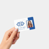 従業員スタッフID |ティール（緑がかった色）ロゴ写真IDバッジ バッジ (手持ち)