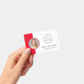 従業員スタッフID |ティール（緑がかった色）ロゴ写真IDバッジ バッジ (手持ち)