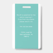 従業員ナースの写真とロゴ名のバッジ バッジ (裏面)