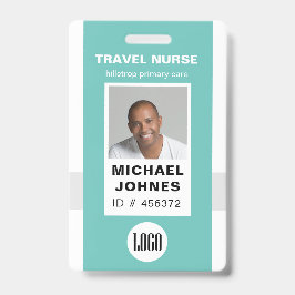 従業員ナースの写真とロゴ名のバッジ バッジ