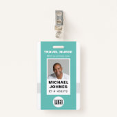 従業員ナースの写真とロゴ名のバッジ バッジ (正面クリップ)