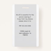 従業員ナースの写真とロゴ名のバッジ バッジ (裏面)