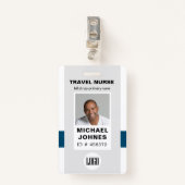 従業員ナースの写真とロゴ名のバッジ バッジ (正面クリップ)