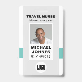 従業員ナースの写真とロゴ名のバッジ バッジ