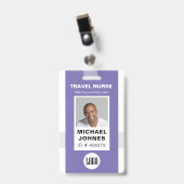 従業員ナースの写真とロゴ名のバッジ バッジ (正面 (クリップ付))