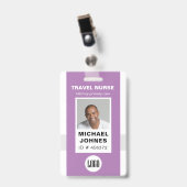 従業員ナースの写真とロゴ名のバッジ バッジ (正面 （クリップ付）)