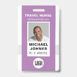 従業員ナースの写真とロゴ名のバッジ バッジ