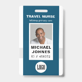 従業員ナースの写真とロゴ名のバッジ バッジ