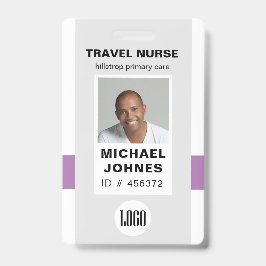 従業員ナースの写真とロゴ名のバッジ バッジ