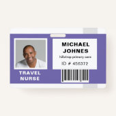 従業員バーコードの写真名タグ バッジ (正面)