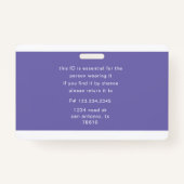 従業員バーコードの写真名タグ バッジ (裏面)