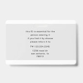 従業員バーコードの写真名タグ バッジ (裏面)