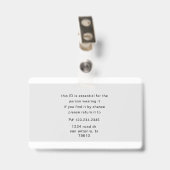 従業員バーコードの写真名タグ バッジ (裏面 （クリップ付）)