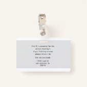 従業員バーコードの写真名タグ バッジ (裏面クリップ)