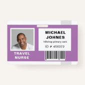 従業員バーコードの写真名タグ バッジ (正面)