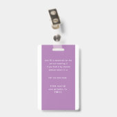 従業員バーコードの写真名タグ バッジ (クリップ付き裏面)