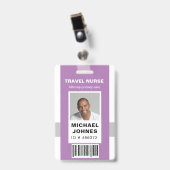 従業員バーコードの写真名タグ バッジ (クリップ付き表面)