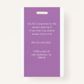 従業員バーコードの写真名タグ バッジ (裏面)