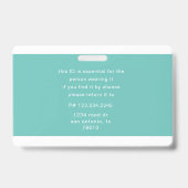 従業員バーコードの写真名タグ バッジ (裏面)