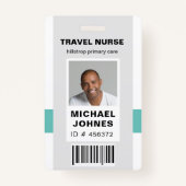 従業員バーコードの写真名タグ バッジ (正面)