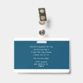 従業員バーコードの写真名タグ バッジ (裏面 (クリップ付))