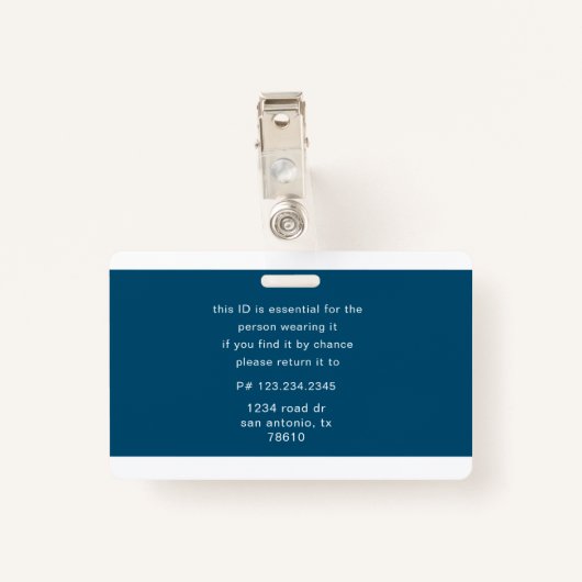 従業員バーコードの写真名タグ バッジ (裏面クリップ)