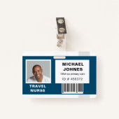 従業員バーコードの写真名タグ バッジ (正面クリップ)
