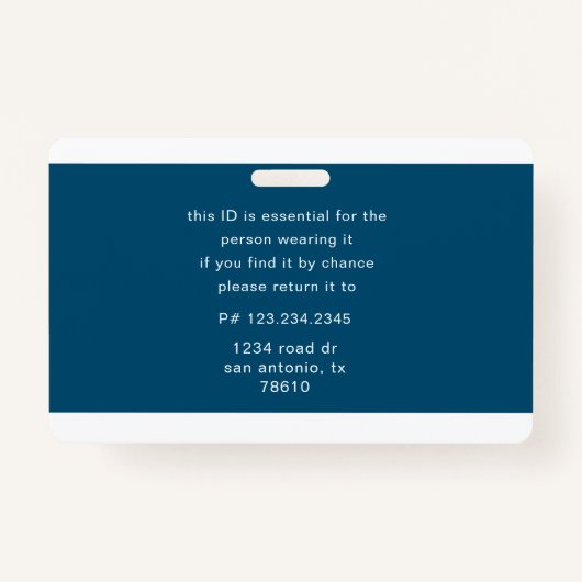 従業員バーコードの写真名タグ バッジ (裏面)