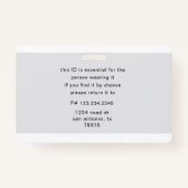 従業員バーコードの写真名タグ バッジ (裏面)