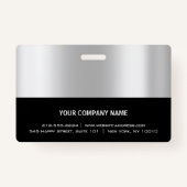 従業員バーコードロゴ名スキャナグレーストライプ表示 バッジ (裏面)