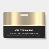 従業員バーコードロゴ名スキャナブラック金ゴールドルクス バッジ (Back)