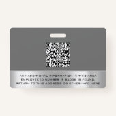従業員バーコードロゴ名スキャナーグレーブラック バッジ (裏面)