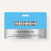 従業員バーコードロゴ名スキャナーグレー海 バッジ (裏面)