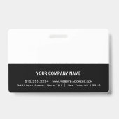 従業員バーコードロゴ名スキャナーストライプ金ゴールド バッジ (裏面)