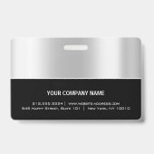 従業員バーコードロゴ名スキャナーブラックレッド バッジ (裏面)