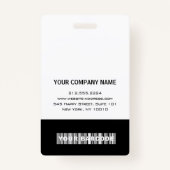 従業員バーコードロゴ名スキャナー白（縦） バッジ (裏面)