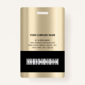 従業員バーコードロゴ名スキャンオレンジ色の白 バッジ (裏面)