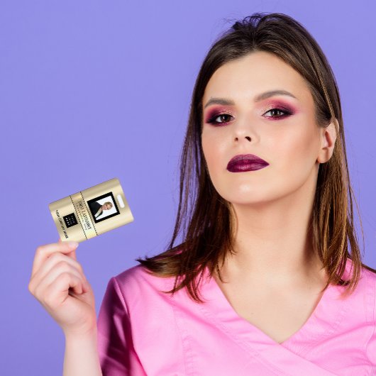 従業員バーコードロゴ名スキャンセピア金ゴールド バッジ