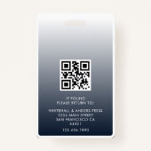 従業員パスフォトロゴ | ネイビーブルグラデーション バッジ (裏面)