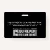 従業員パーソナライズされたの写真モダンIDセキュリティ バッジ (裏面)