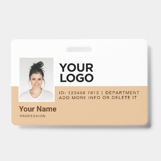 従業員パーソナライズされたの写真モダンIDセキュリティ バッジ (表面)