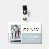 従業員パーソナライズされたの写真ロゴバーコードID バッジ (クリップ付き表面)