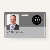 従業員パーソナライズされたの写真ロゴQRバーコードID バッジ (正面)