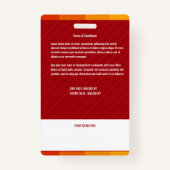 従業員パーソナライズされたの写真黄色の赤Id バッジ (裏面)