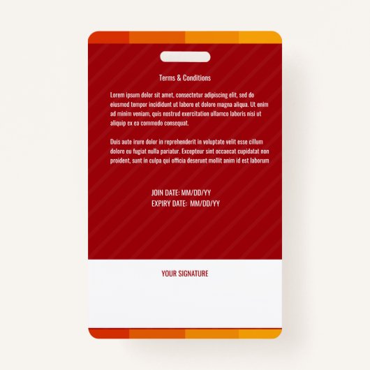 従業員パーソナライズされたの写真黄色の赤Id バッジ (裏面)