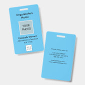 従業員パーソナライズされたの写真IDとロゴのバッジ バッジ (正面＆裏面)