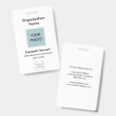 従業員パーソナライズされたの写真IDとロゴのバッジ バッジ (正面＆裏面)