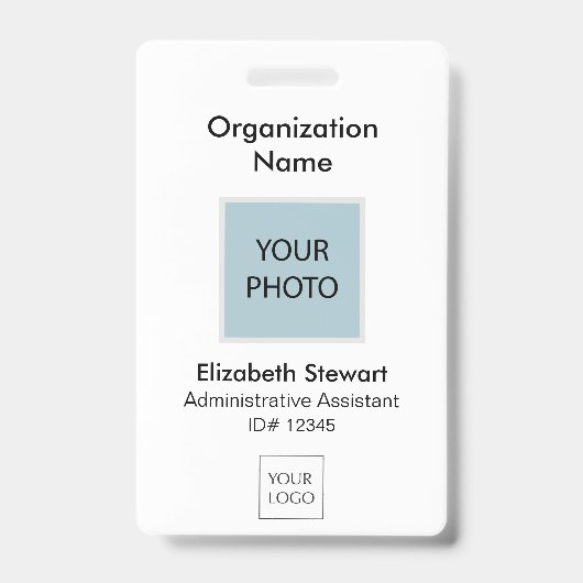 従業員パーソナライズされたの写真IDとロゴのバッジ バッジ (正面)