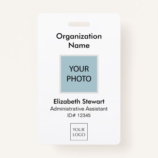従業員パーソナライズされたの写真IDとロゴのバッジ バッジ (正面)