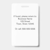 従業員パーソナライズされたの写真IDバッジ色の選択 バッジ (裏面)